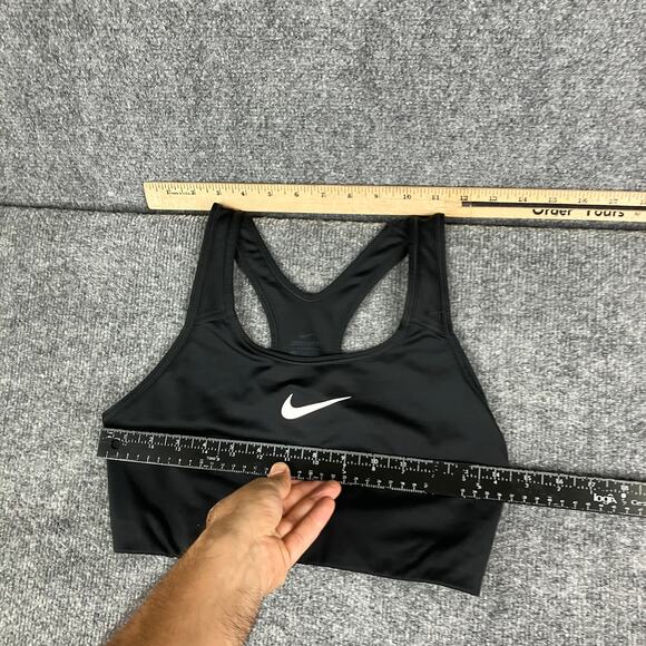 Nike Sports Bra Womens Size L Black Dri-Fit Racerback Stretch Athletic Workout - Picture 3 of 6
